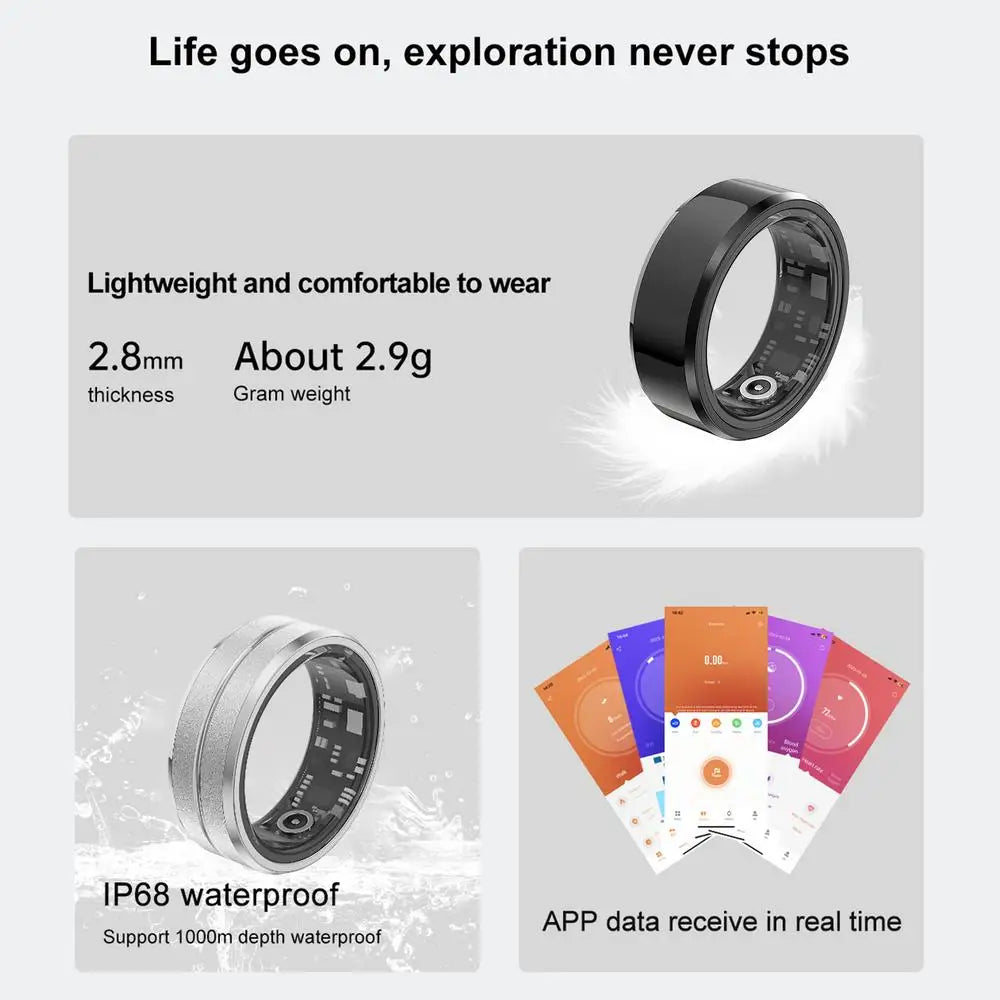 Smart Fitness Tracker Ring – Waterproof, Heart Rate & Sleep Monitor