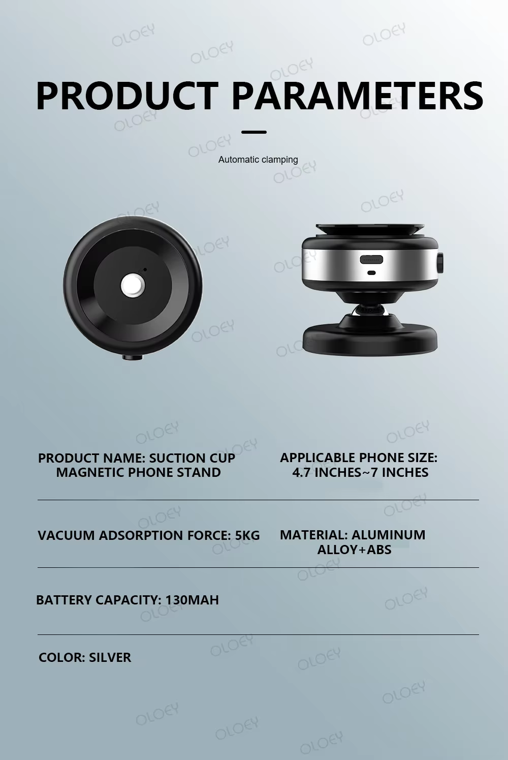 360° Rotatable Magnetic Phone Holder with Vacuum Suction