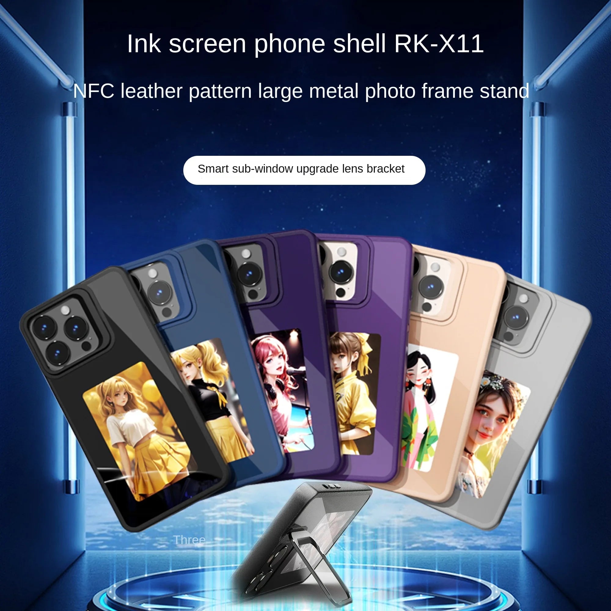 Luxurious Upgraded NFC DIY Photo Ink Phone Case for 13 Case 15 16 Pro Max Bluetooth Screen Protector Protection Bracket