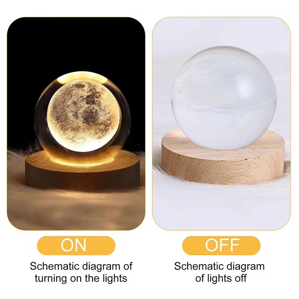 Unique 3D Crystal Ball Lamp with Galaxy and Planetary Projections USB Night Light for Cozy Atmosphere Plasma Ball